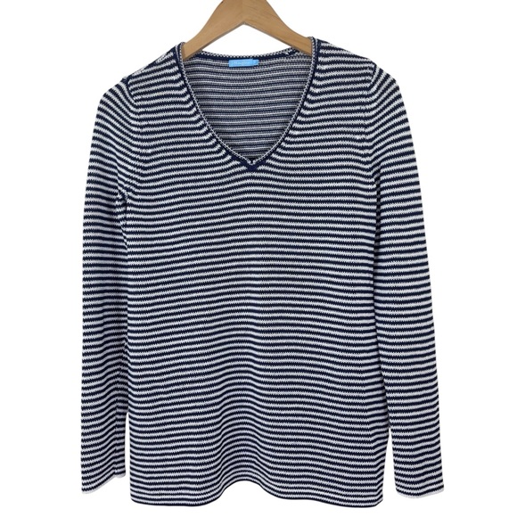 J.McLaughlin Striped V-Neck Sweater‎ Small - Picture 10 of 10